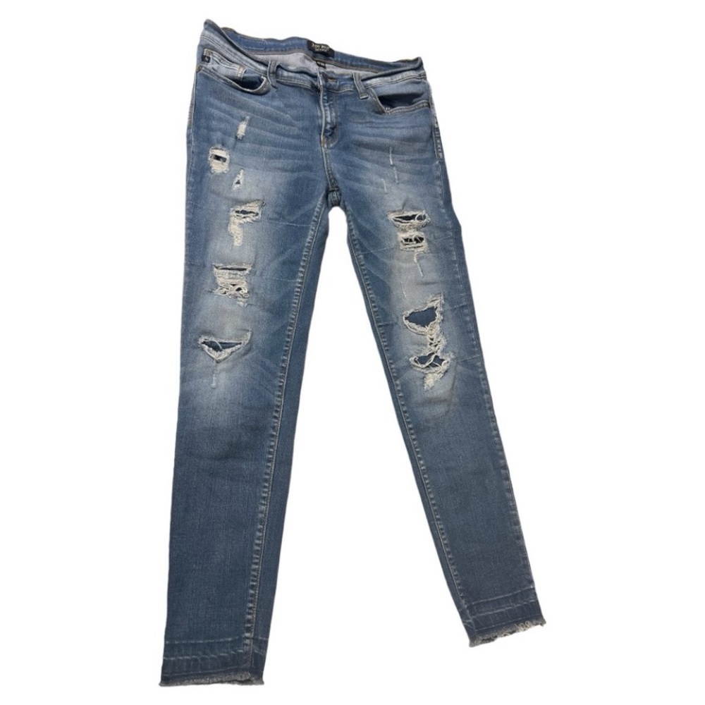 Judy Blue Distressed Blue Ankle Jeans